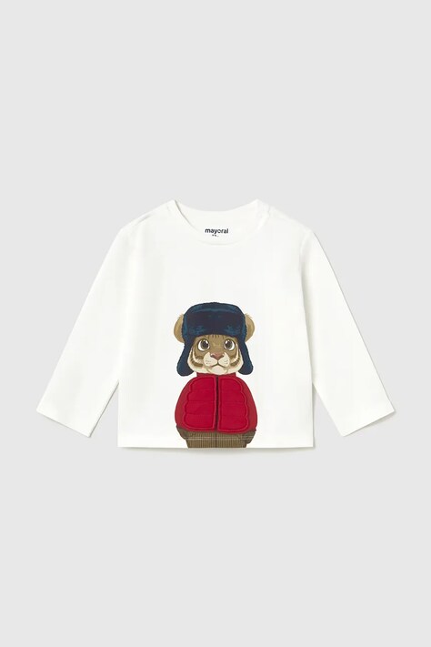 Mayoral Longsleeve niemowlęcy z bawełną biały 2015