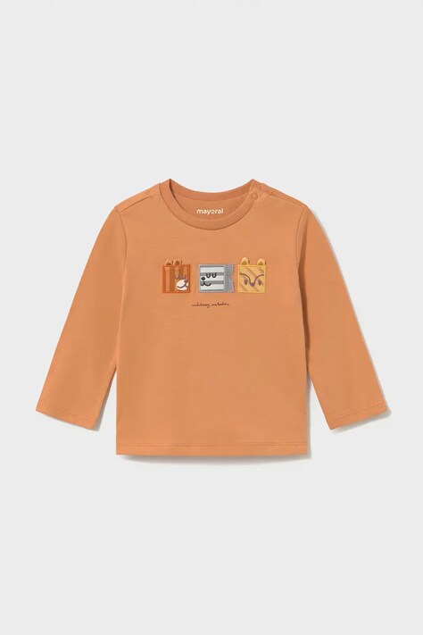 Mayoral lounge t-shirt παιδικό βαμβακερό πορτοκαλί 2009