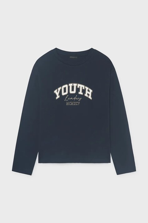 Mayoral longsleeve dziecięcy bawełniany granatowy 842
