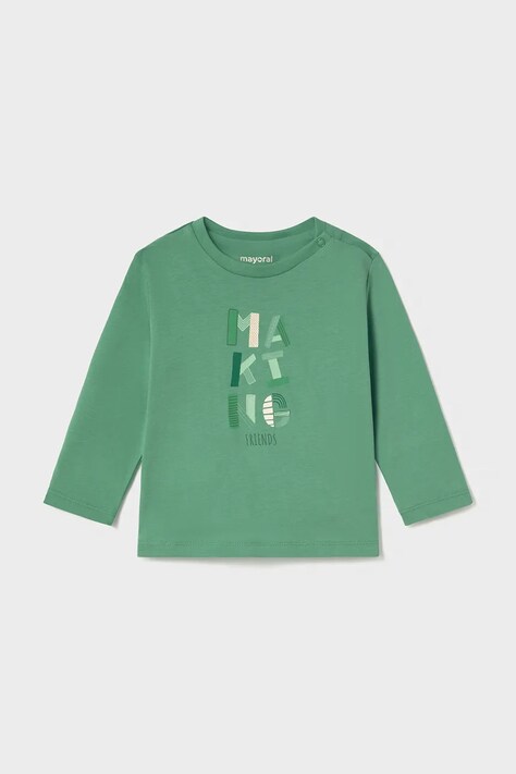 Mayoral longsleeve niemowlęcy bawełniany zielony 108
