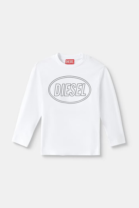 Diesel T-shirt dziecięcy bawełniany TCIRCLELS OVER T-SHIRT biały J03037