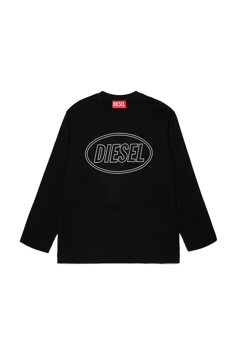 Diesel T-shirt dziecięcy bawełniany TCIRCLELS OVER T-SHIRT czarny J03037