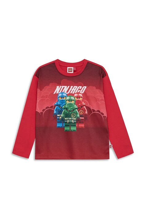 Lego longsleeve dziecięcy z bawełną LWTAJ 611 czerwony 60.1101.1535