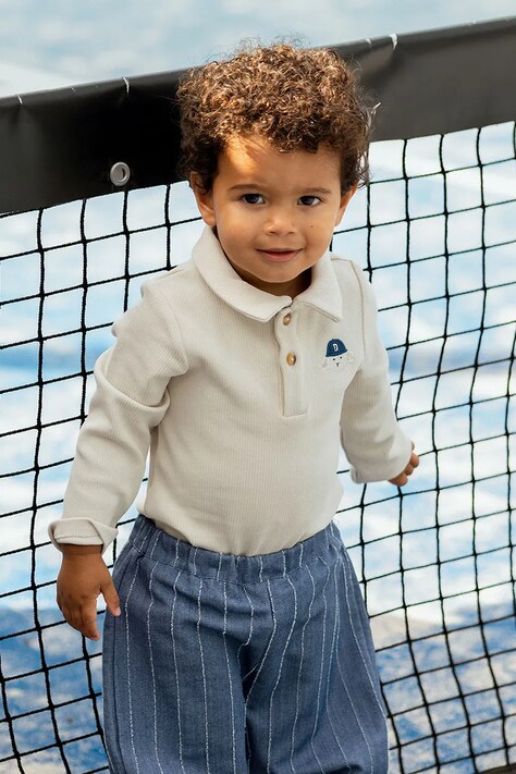 Donsje longsleeve dziecięcy bawełniany z elastanem beżowy 4082901