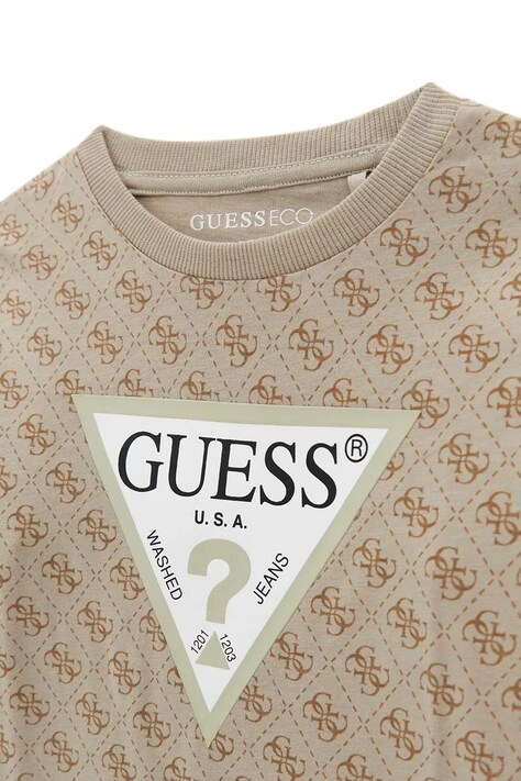 Guess лонгслів дитячий бавовняний — AW26-BUBZZK, бежевий — фото 3