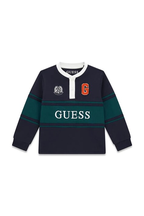Guess longsleeve dziecięcy bawełniany z elastanem granatowy N6YI16 K4432