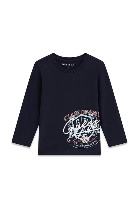 Guess longsleeve dziecięcy bawełniany granatowy N6YI14 K3802