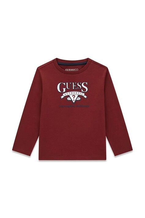 Guess longsleeve dziecięcy bawełniany bordowy N6YI12 K3800