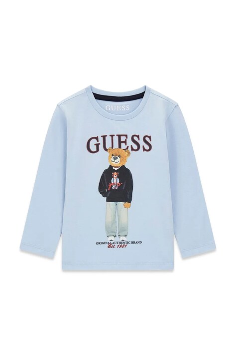 Guess longsleeve dziecięcy bawełniany niebieski N6YI06 K3794
