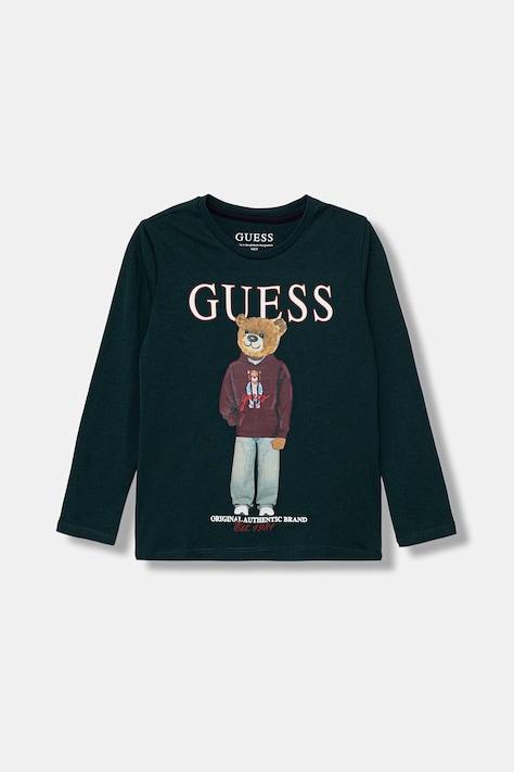 Guess tričko s dlouhým rukávem dětské bavlněné zelené N6YI06 K3794