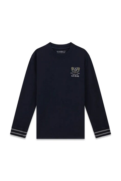 Guess longsleeve dziecięcy bawełniany granatowy L6YI32 K3783