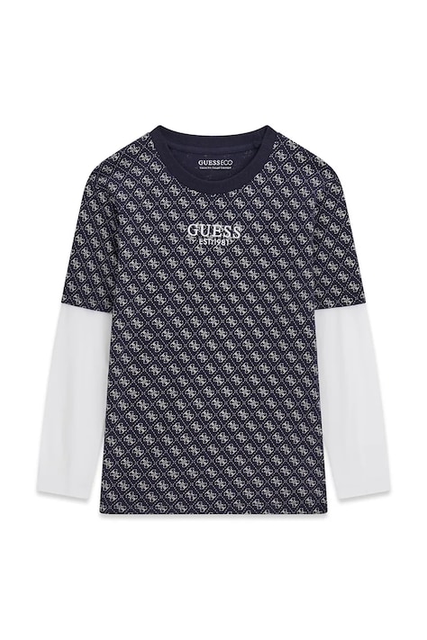 Guess longsleeve dziecięcy bawełniany granatowy L6YI18 K3748