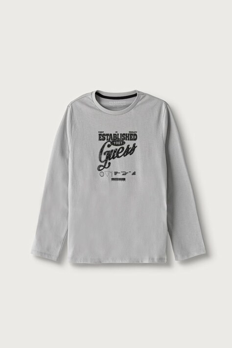 Guess Tričko s dlouhým rukávem dětské bavlněné šedé L6YI10 K3723
