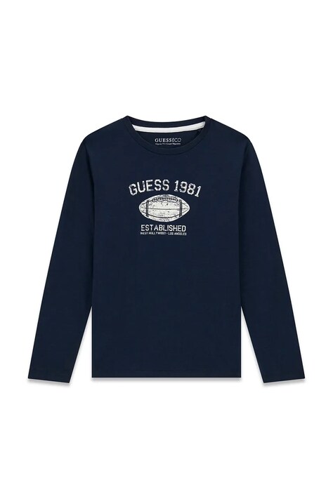 Guess longsleeve dziecięcy bawełniany granatowy L6YI06 K3714