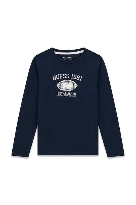 Guess longsleeve dziecięcy bawełniany granatowy L6YI06 K3714