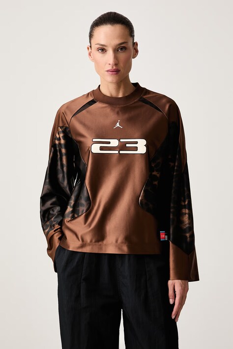 Jordan Longsleeve damski Brooklyn brązowy IQ4019.259