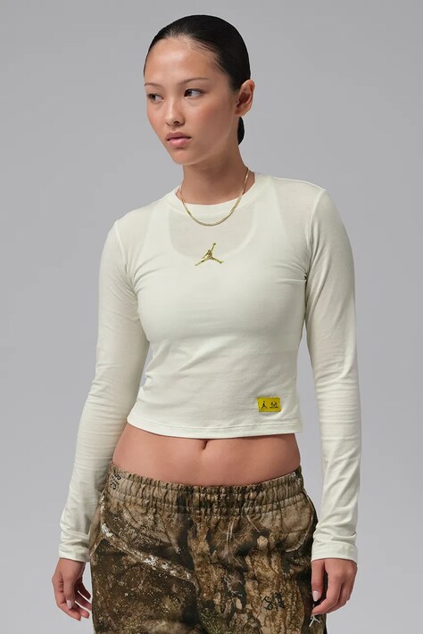 Jordan Longsleeve damski z bawełną beżowy IX8040.133