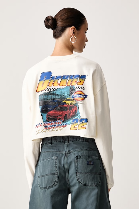 Dickies Majica z dolgimi rokavi ženska bombažna bež DK0A8D89C481