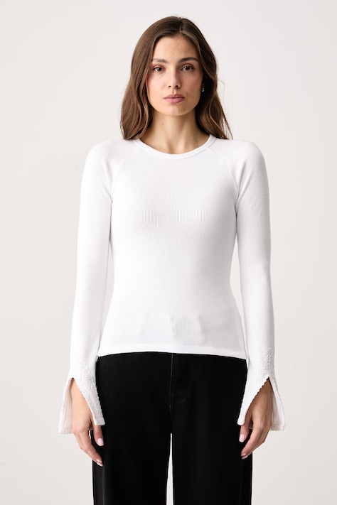 Guess Jeans Longsleeve pentru femei alb W6BP10 K5533
