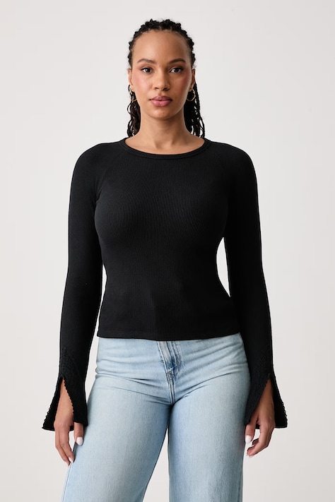 Guess Jeans Блуза с дълги ръкави дамска черна W6BP10 K5533