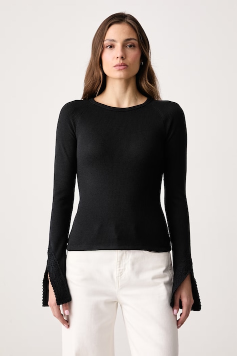 Guess Jeans Longsleeve pentru femei negru W6BP10 K5533