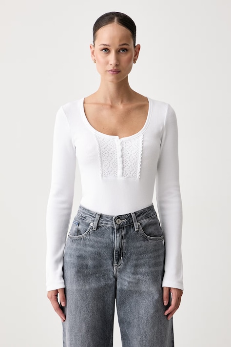 Guess Jeans Μακρυμάνικο γυναικείο λευκό W6BP08 K5529