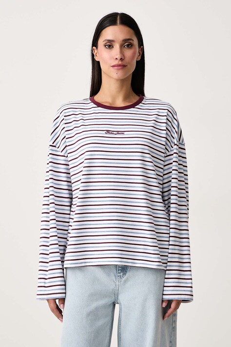 Guess Jeans Longsleeve damski bawełniany z elastanem biały W6BI08 K5306