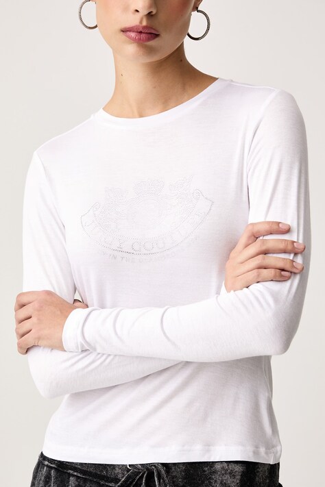 Juicy Couture лонгслів жіночий з віскозою DIAMANDE DOG CREST — фото 4