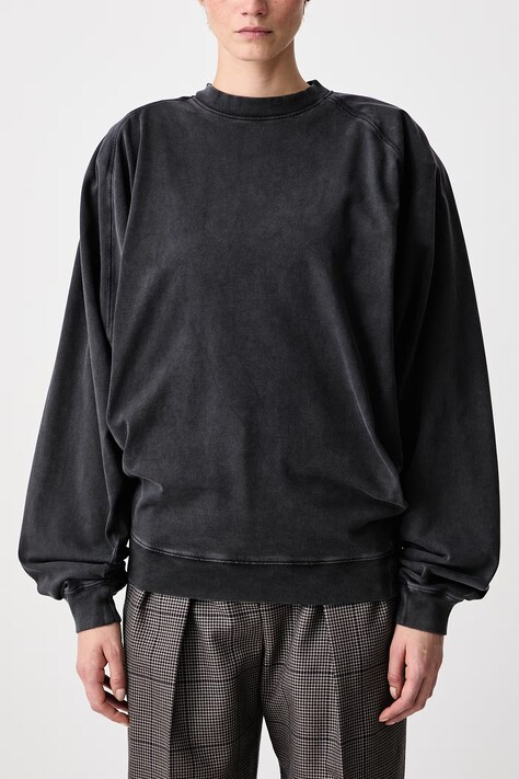 MUGLER Longsleeve pentru femei din bumbac negru 26F3TS01306032
