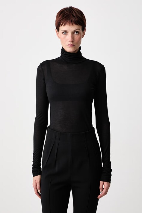 MUGLER Longsleeve Women's with silk blend black COM3TO08436031