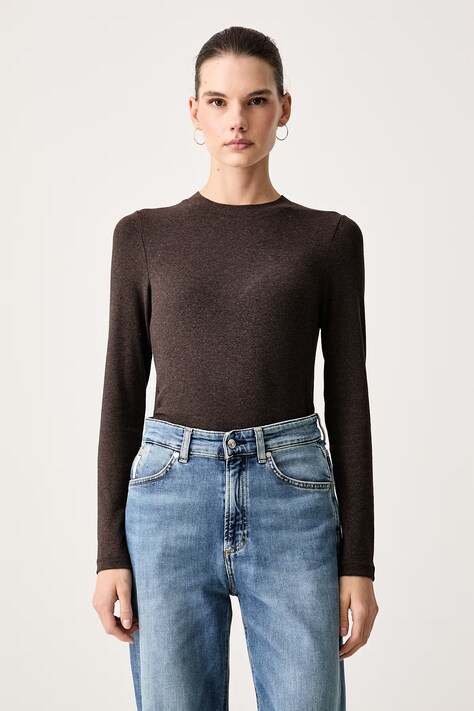 Marc O'Polo Longsleeve damski brązowy 5000015642