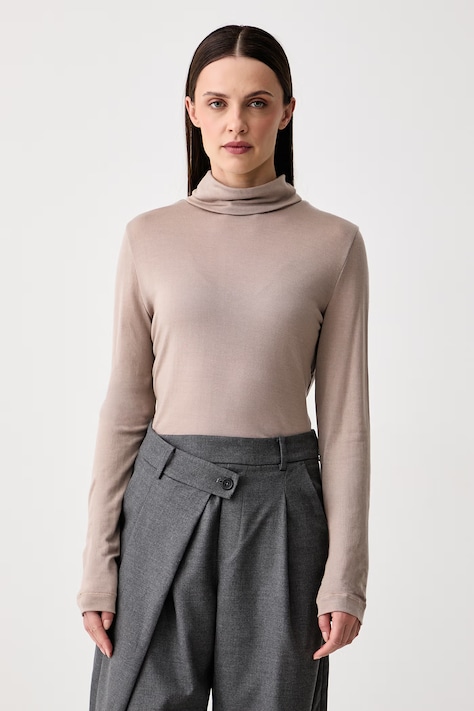 Marc O'Polo Longsleeve damski z lyocellu beżowy 5000010384