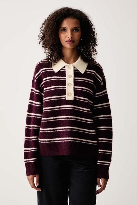 Marc O'Polo Sweter damski z wełną bordowy 5000012268