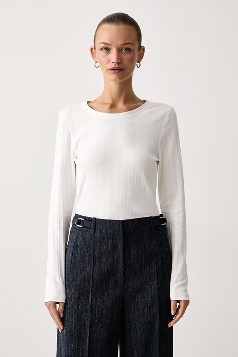 Marc O'Polo Longsleeve damski bawełniany biały 5000012245