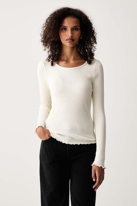 Marc O'Polo Longsleeve damski bawełniany beżowy 5000007068
