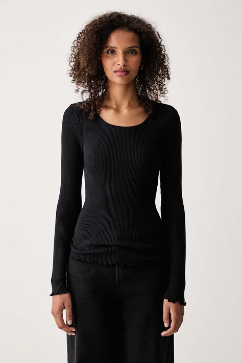 Marc O'Polo Longsleeve damski bawełniany czarny 5000007068