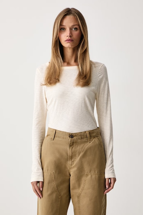 Marc O'Polo Longsleeve damski bawełniany beżowy 5000007060