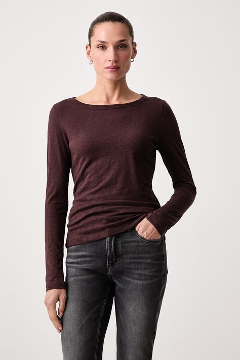 Marc O'Polo Longsleeve damski bawełniany brązowy 5000007060
