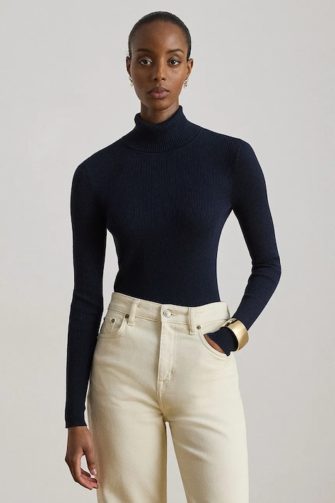 Lauren Ralph Lauren Longsleeve damski z bawełną granatowy 200B22258