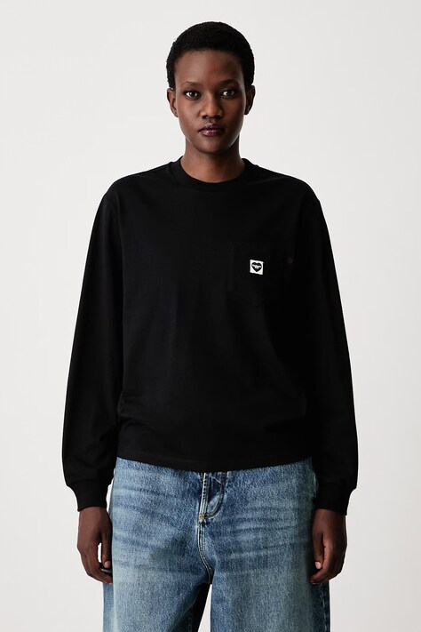 Carhartt WIP T-shirt damski bawełniany Pocket Small Heart T-Shirt czarny I037167