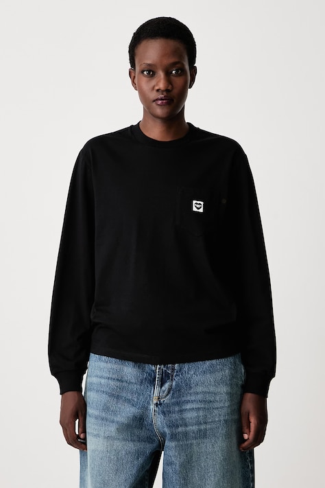 Carhartt WIP T-shirt damski bawełniany Pocket Small Heart T-Shirt czarny I037167