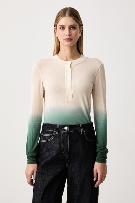 Max&Co. Longsleeve damski z lyocellu LACUNA zielony 2626946023200