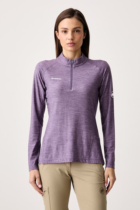 Mammut Longsleeve sportowy damski z dodatkiem wełny Tree Wool Thermal fioletowy 1016-02400