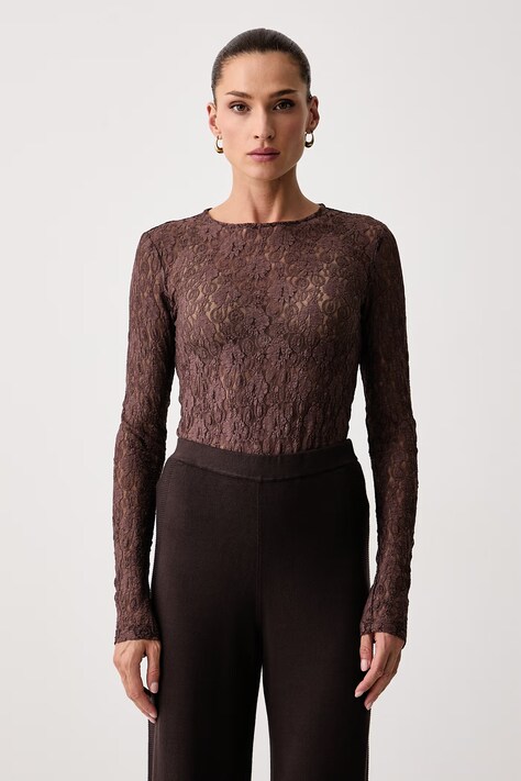 Marella Blúzka dámska čipkovaná Emme by Marella hnedá 2625976041200