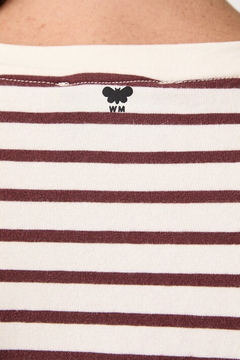 Weekend Max Mara Longsleeve damski bawełniany z elastanem WKDCESTINO bordowy 2625946042600