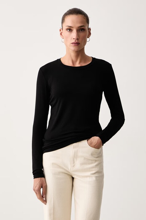 Weekend Max Mara Longsleeve damski z wiskozą WKDMULTIE czarny 2625946032600