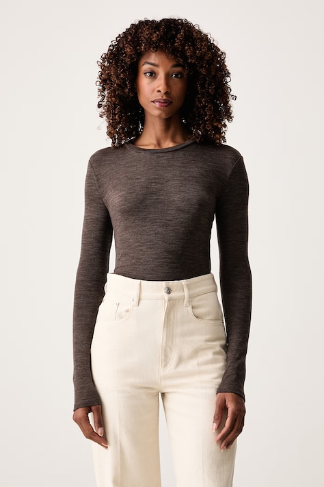 Weekend Max Mara Μακρυμάνικο γυναικείο με μαλλί WKDPATTO καφέ 2625946022600