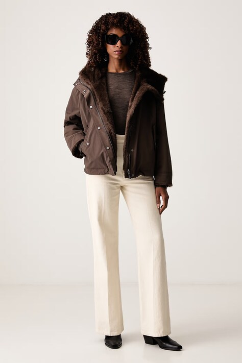Weekend Max Mara Longsleeve damski z wełną WKDPATTO brązowy 2625946022600