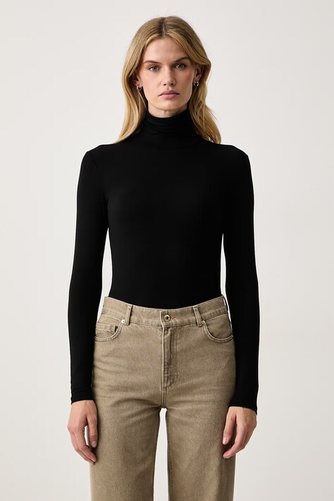 Weekend Max Mara Longsleeve damski z wiskozą WKDMULTIF czarny 2625946012600