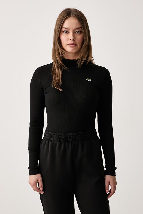 Lacoste Longsleeve damski bawełniany czarny TF3164